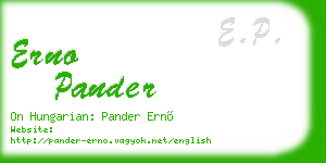 erno pander business card